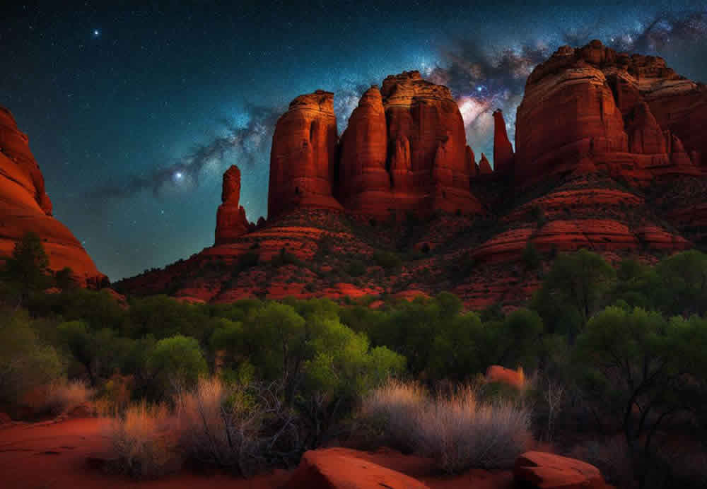 Sedona night under the stars