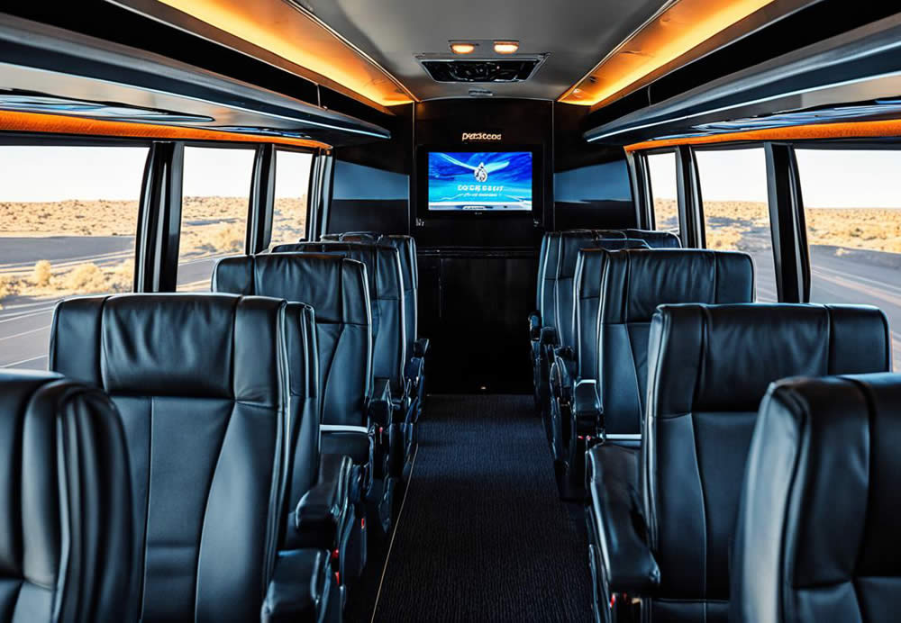 Charter bus interior seating